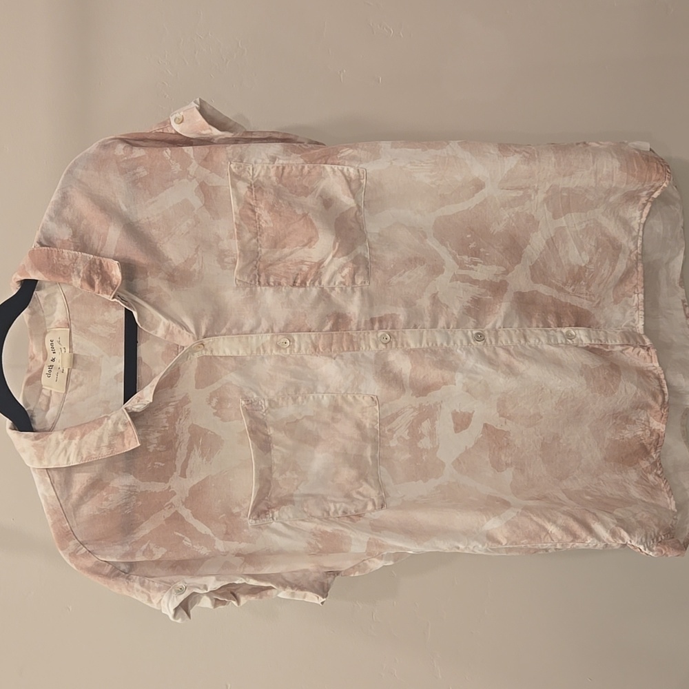 Anthropologie Cloth and Stone Short Sleeve Button Down Shirt L